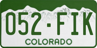 CO license plate 052FIK