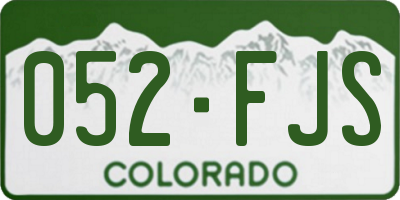CO license plate 052FJS