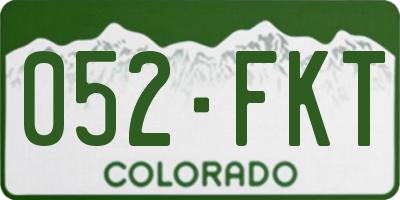 CO license plate 052FKT