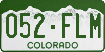 CO license plate 052FLM