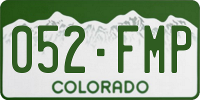CO license plate 052FMP