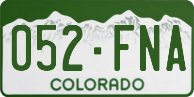 CO license plate 052FNA