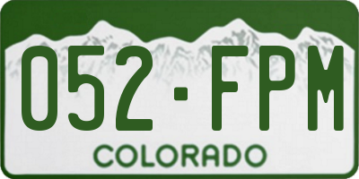 CO license plate 052FPM