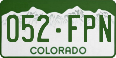 CO license plate 052FPN