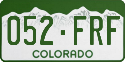 CO license plate 052FRF