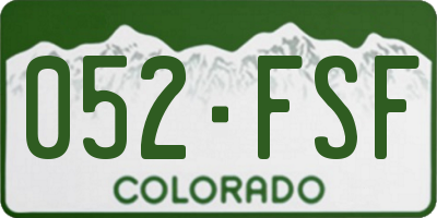 CO license plate 052FSF