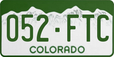 CO license plate 052FTC