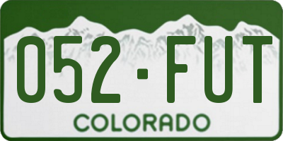 CO license plate 052FUT