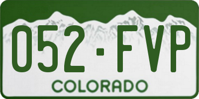 CO license plate 052FVP