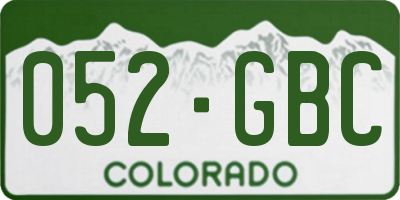 CO license plate 052GBC
