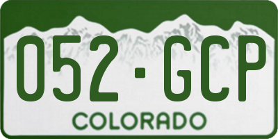 CO license plate 052GCP