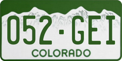 CO license plate 052GEI