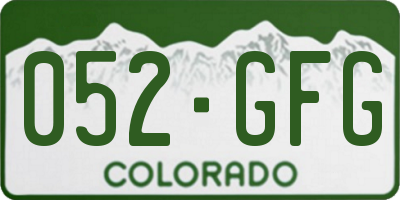 CO license plate 052GFG