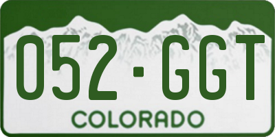 CO license plate 052GGT