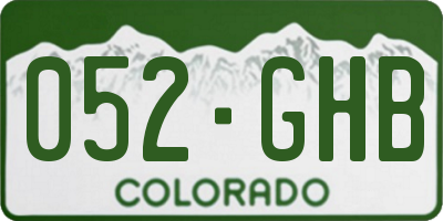 CO license plate 052GHB