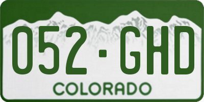 CO license plate 052GHD