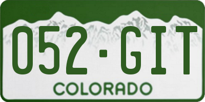 CO license plate 052GIT