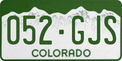 CO license plate 052GJS