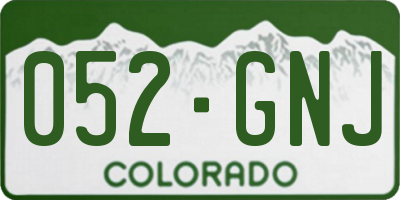 CO license plate 052GNJ
