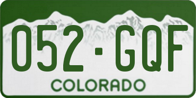 CO license plate 052GQF