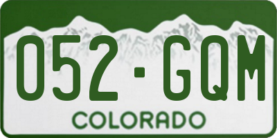 CO license plate 052GQM