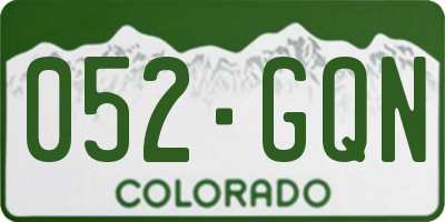 CO license plate 052GQN