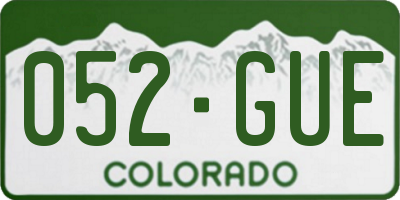 CO license plate 052GUE