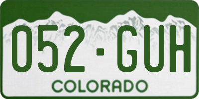 CO license plate 052GUH