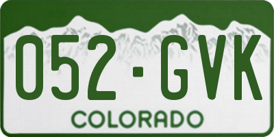 CO license plate 052GVK