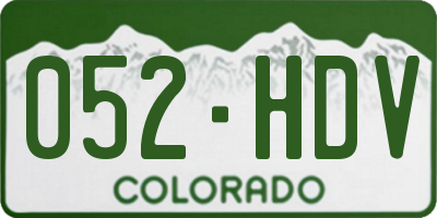 CO license plate 052HDV
