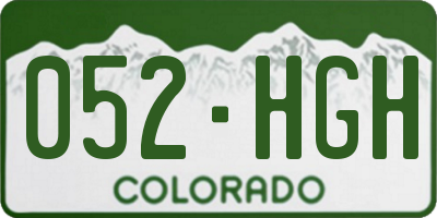 CO license plate 052HGH