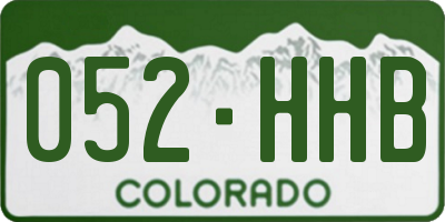 CO license plate 052HHB
