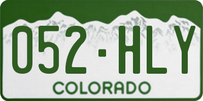 CO license plate 052HLY