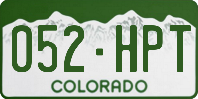 CO license plate 052HPT
