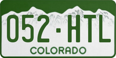 CO license plate 052HTL