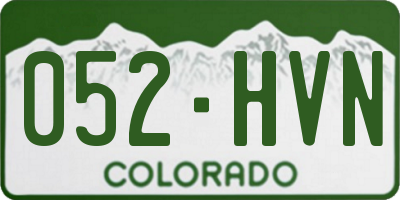 CO license plate 052HVN