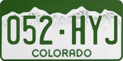 CO license plate 052HYJ