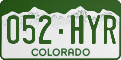 CO license plate 052HYR