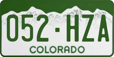 CO license plate 052HZA