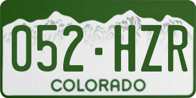 CO license plate 052HZR