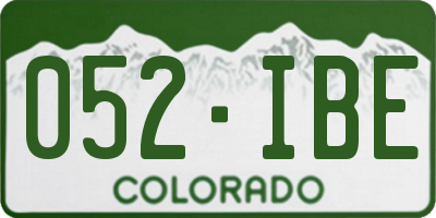 CO license plate 052IBE