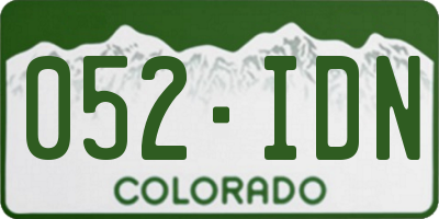 CO license plate 052IDN