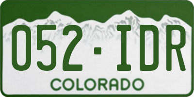 CO license plate 052IDR