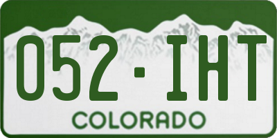 CO license plate 052IHT