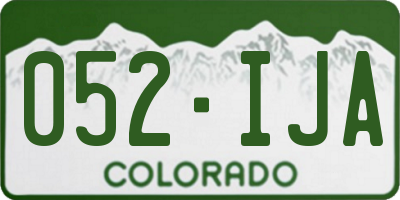 CO license plate 052IJA