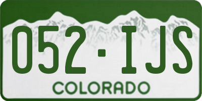 CO license plate 052IJS