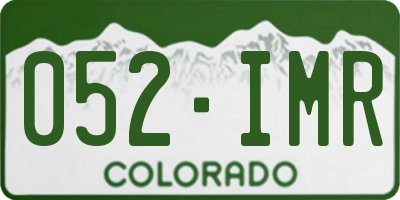 CO license plate 052IMR