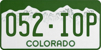 CO license plate 052IOP