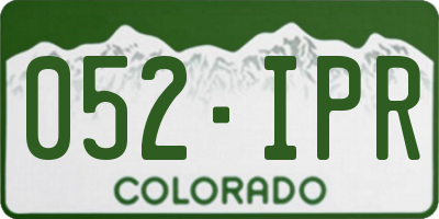CO license plate 052IPR