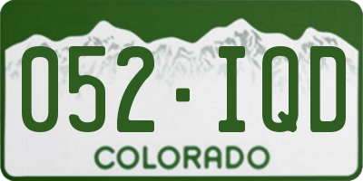 CO license plate 052IQD